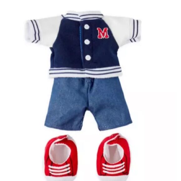 Disney nuiMOs Blue and White Varsity Set with Red Sneakers - Picture 2 of 3